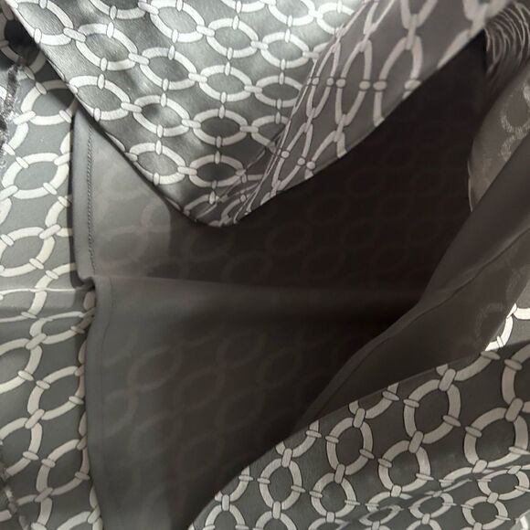 INC International Concepts 100% Silk Gray Print Halter Midi Dress Size 4 - Picture 7 of 7